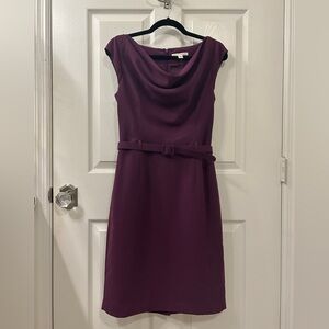 Plum cowl neck dress